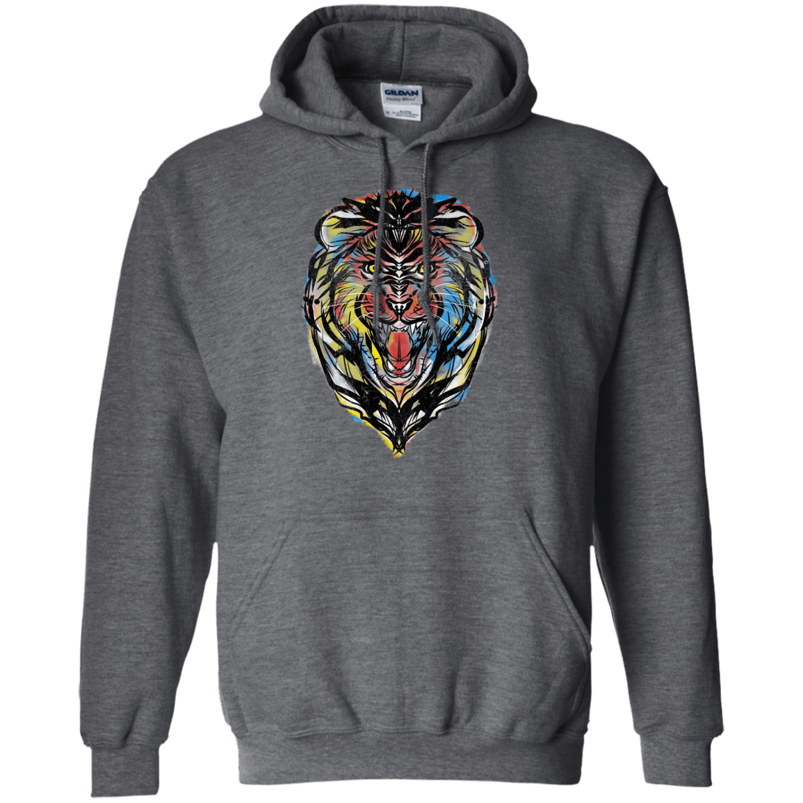Sweatshirts Dark Heather / S Stencil Lion Pullover Hoodie