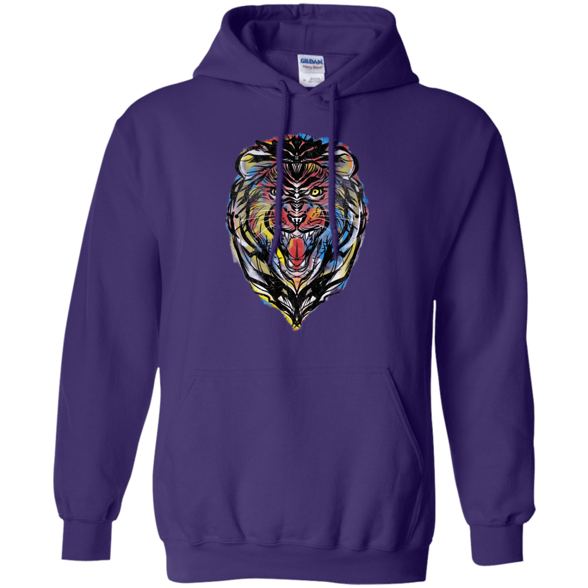 Sweatshirts Purple / S Stencil Lion Pullover Hoodie