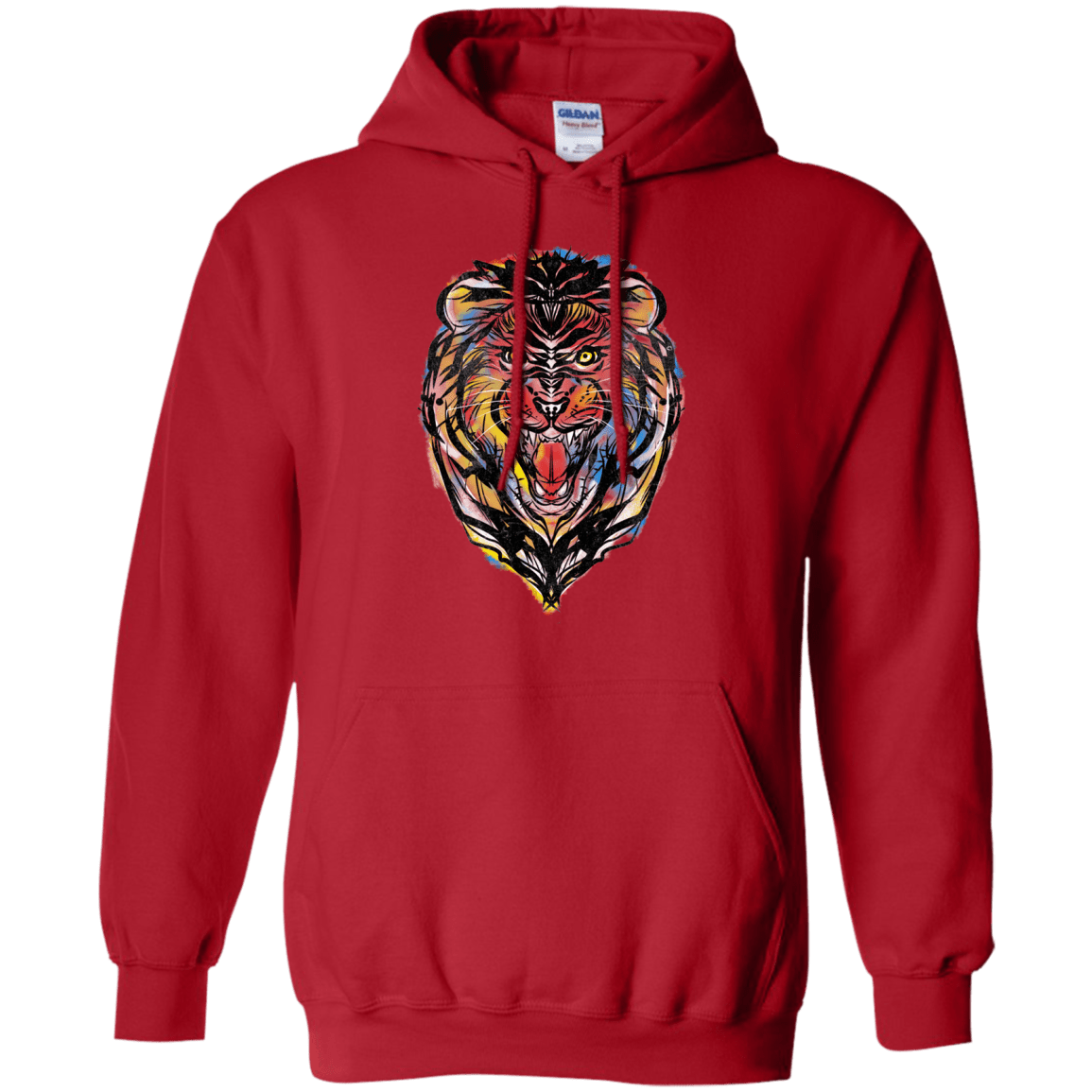Sweatshirts Red / S Stencil Lion Pullover Hoodie
