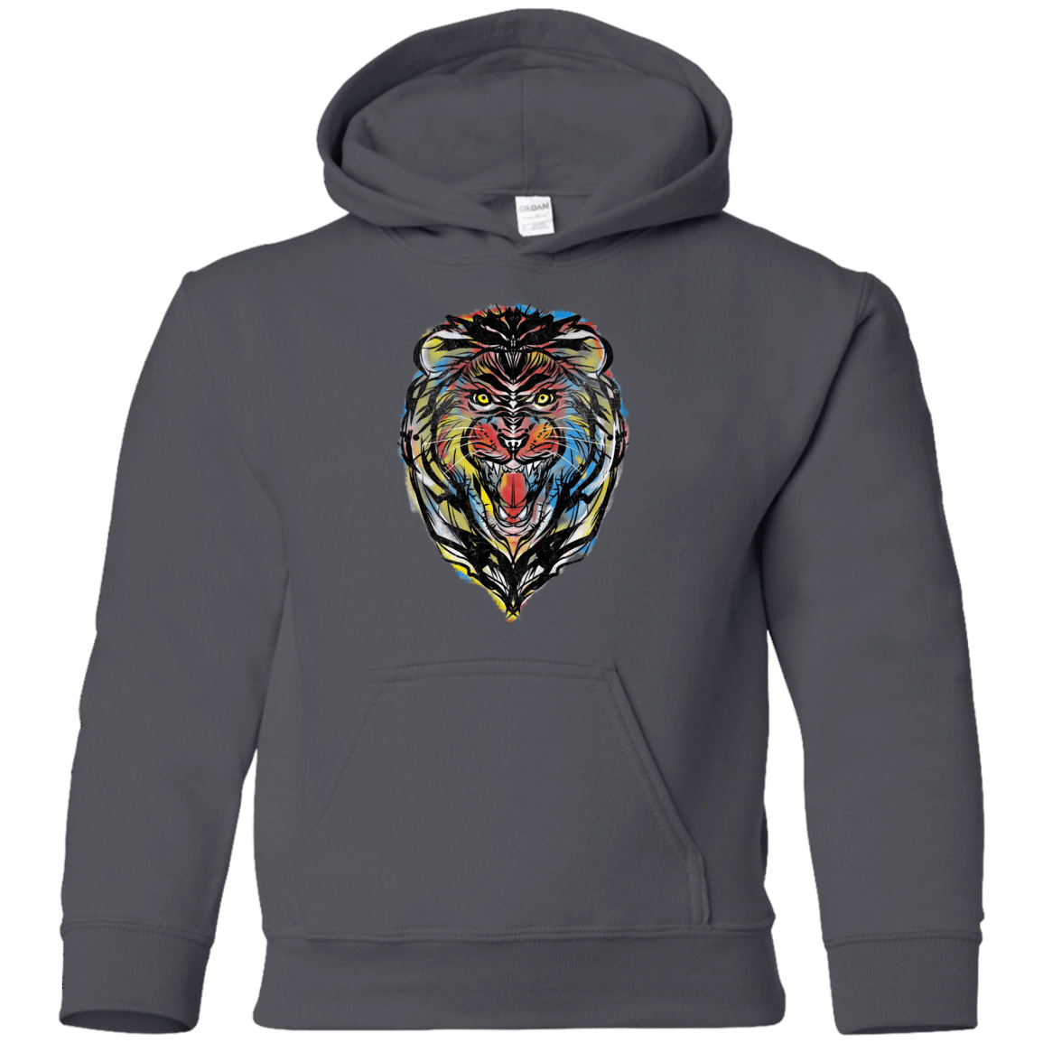 Sweatshirts Charcoal / YS Stencil Lion Youth Hoodie