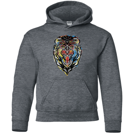 Sweatshirts Dark Heather / YS Stencil Lion Youth Hoodie