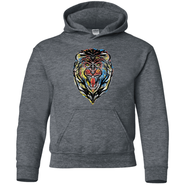 Sweatshirts Dark Heather / YS Stencil Lion Youth Hoodie