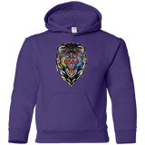 Sweatshirts Purple / YS Stencil Lion Youth Hoodie