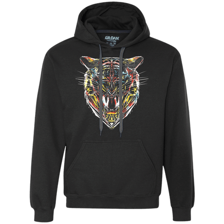 Sweatshirts Black / S Stencil Tiger Premium Fleece Hoodie