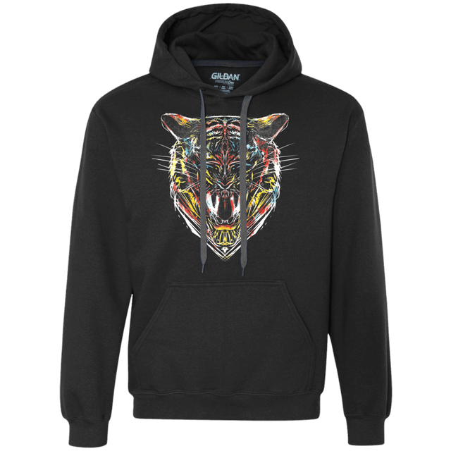Sweatshirts Black / S Stencil Tiger Premium Fleece Hoodie