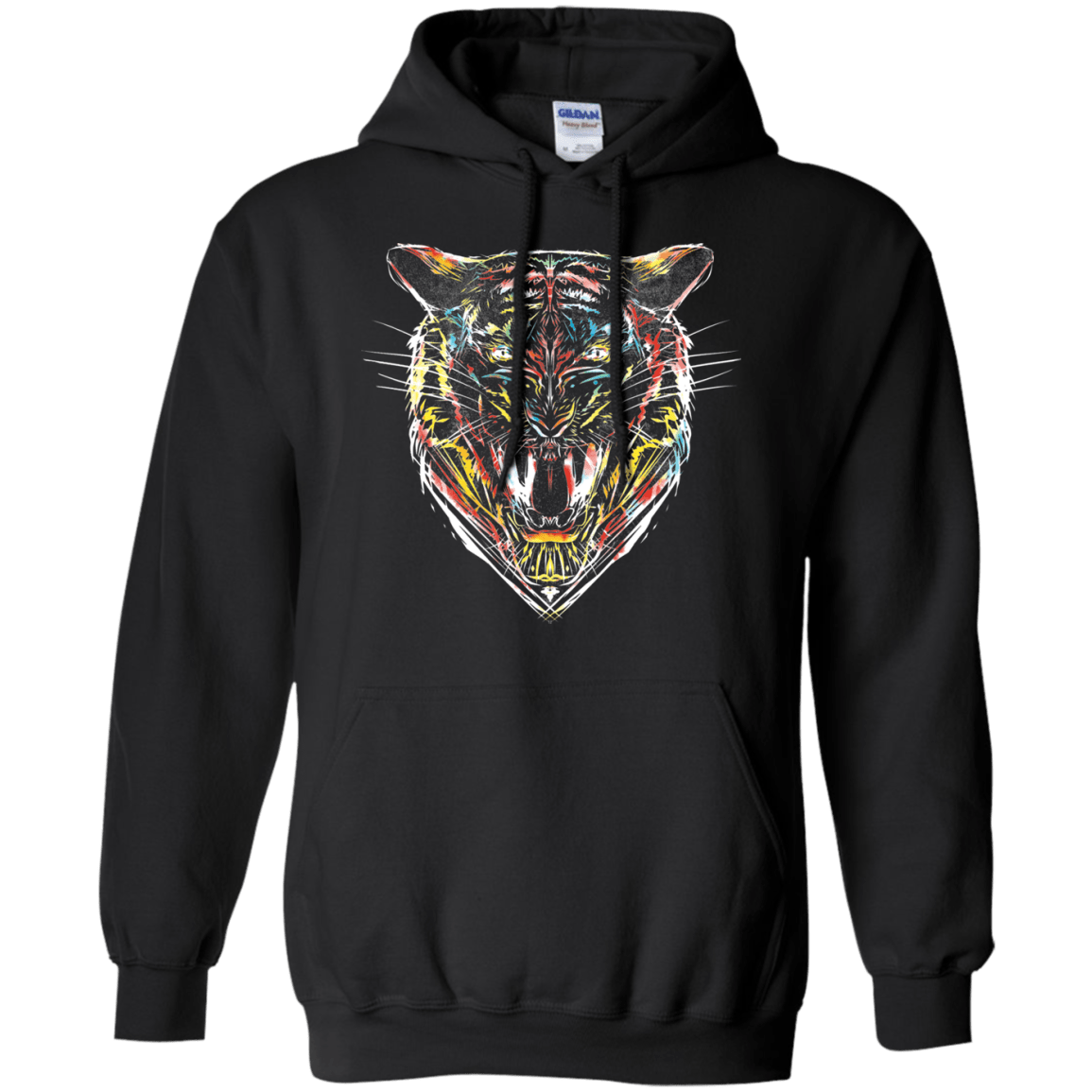 Sweatshirts Black / S Stencil Tiger Pullover Hoodie