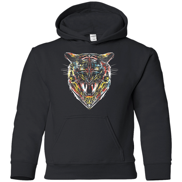 Sweatshirts Black / YS Stencil Tiger Youth Hoodie