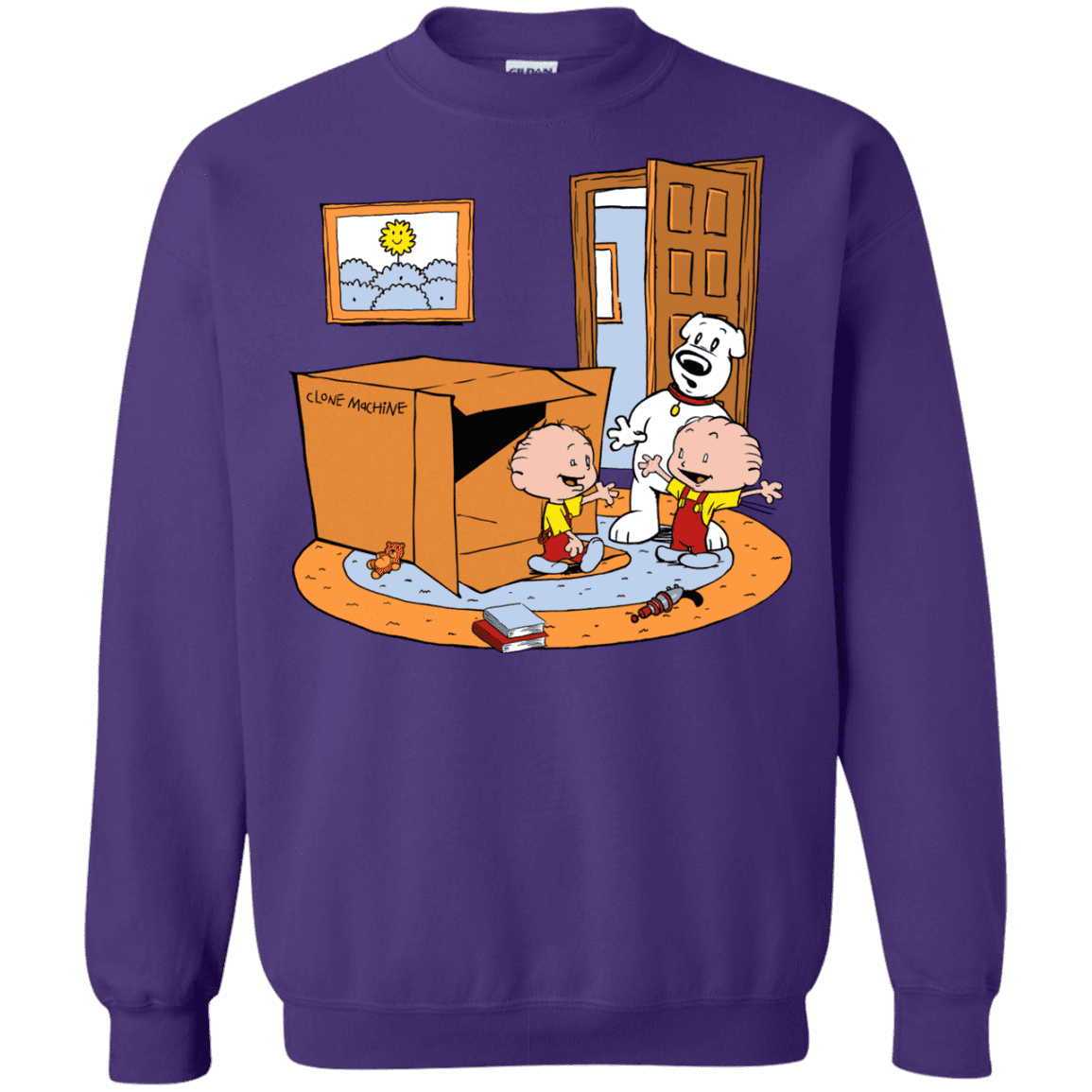 Sweatshirts Purple / S Stewie and Brian Crewneck Sweatshirt