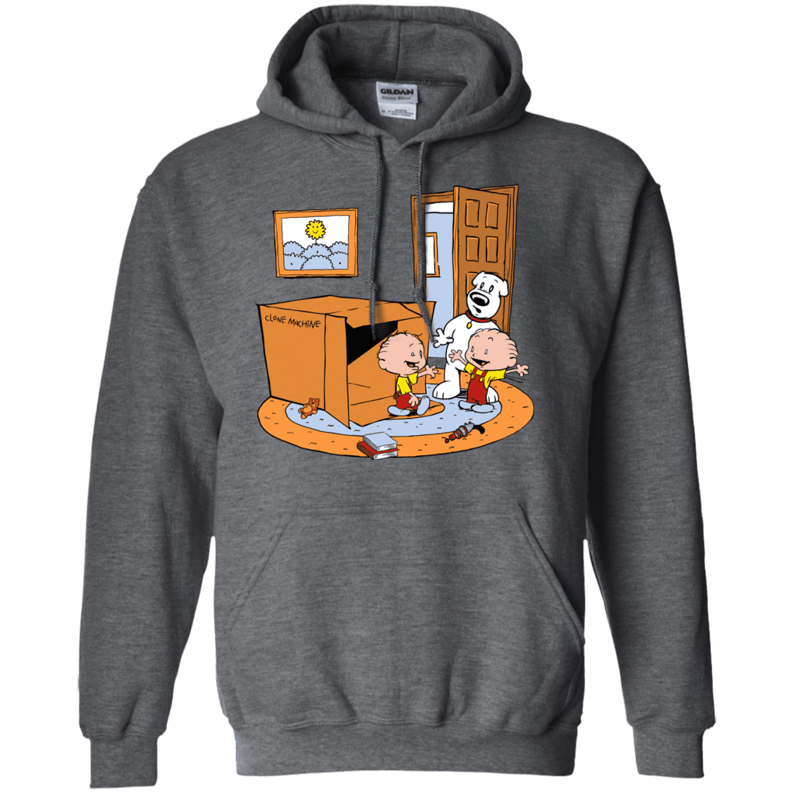 Sweatshirts Dark Heather / S Stewie and Brian Pullover Hoodie