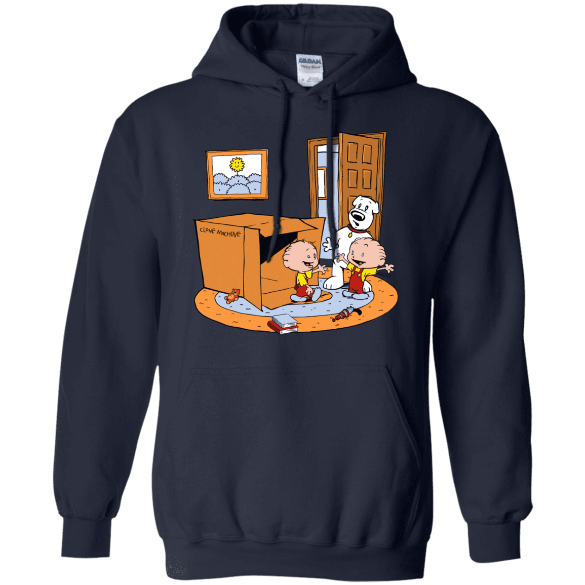 Sweatshirts Navy / S Stewie and Brian Pullover Hoodie
