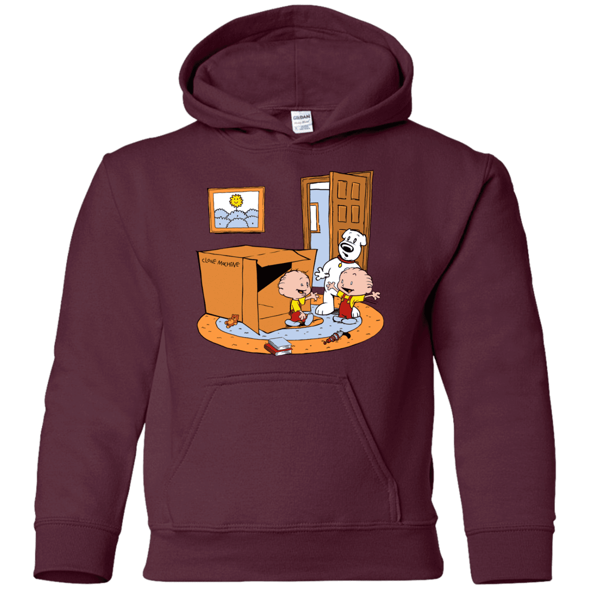 Sweatshirts Maroon / YS Stewie and Brian Youth Hoodie