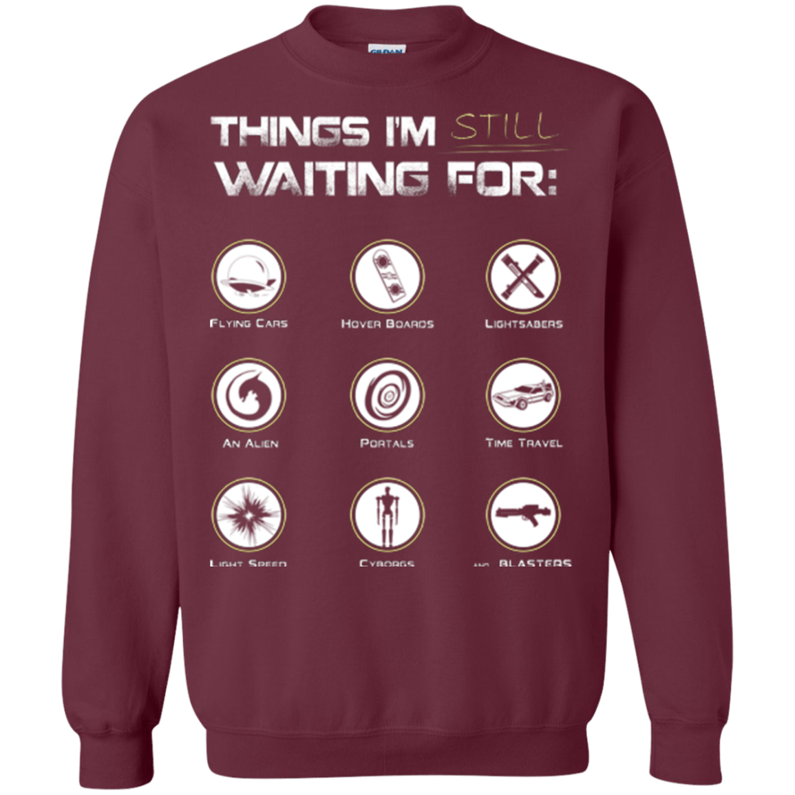 Sweatshirts Maroon / Small Still Waiting Crewneck Sweatshirt