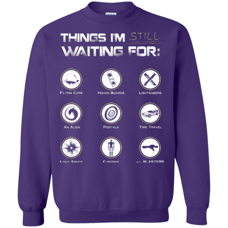 Sweatshirts Purple / Small Still Waiting Crewneck Sweatshirt