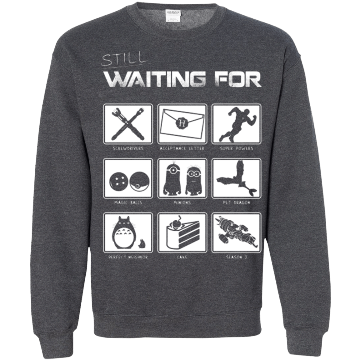 Sweatshirts Dark Heather / Small Still Waiting Part 2 Crewneck Sweatshirt