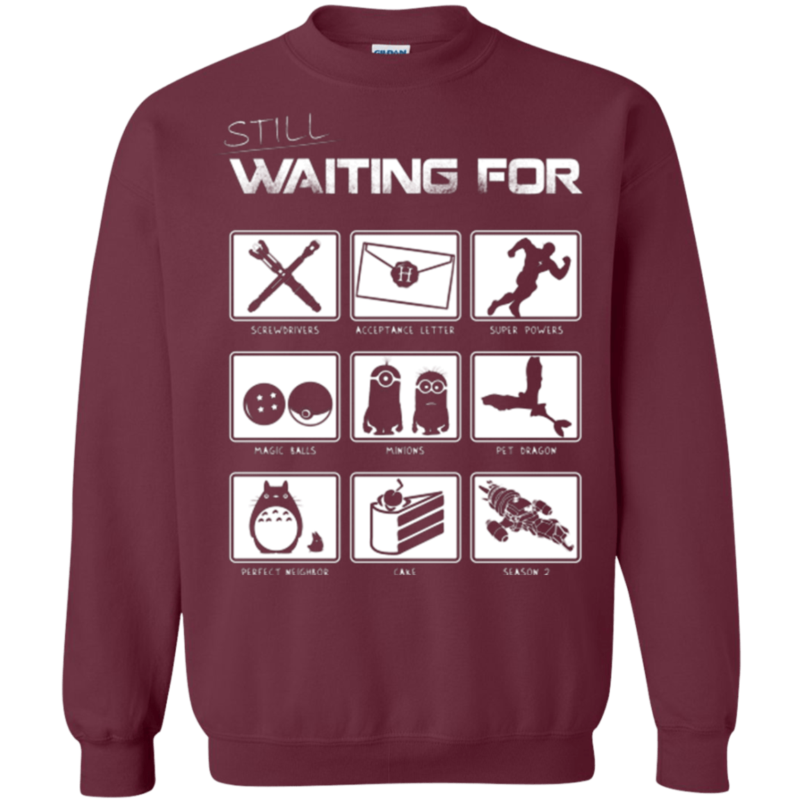 Sweatshirts Maroon / Small Still Waiting Part 2 Crewneck Sweatshirt