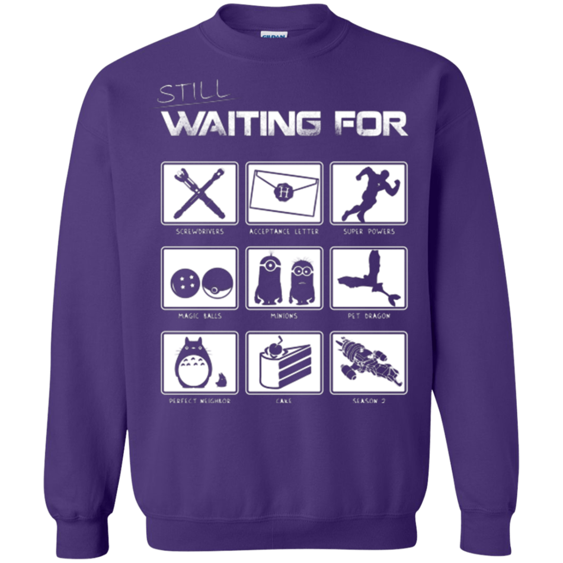 Sweatshirts Purple / Small Still Waiting Part 2 Crewneck Sweatshirt