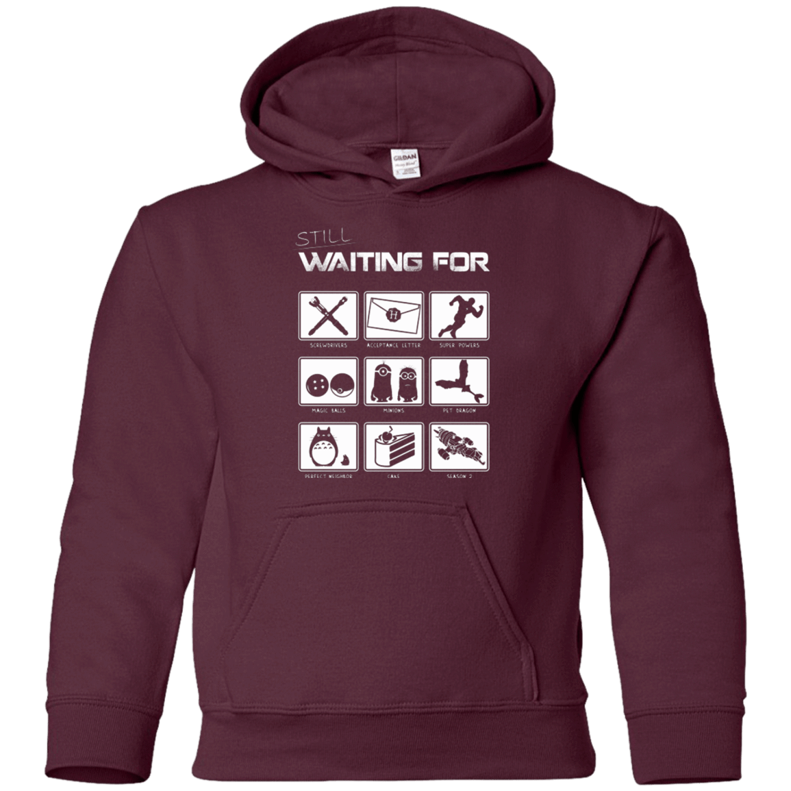 Sweatshirts Maroon / YS Still Waiting Part 2 Youth Hoodie