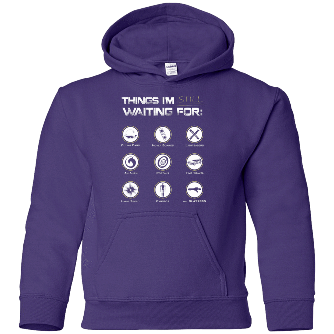 Sweatshirts Purple / YS Still Waiting Youth Hoodie