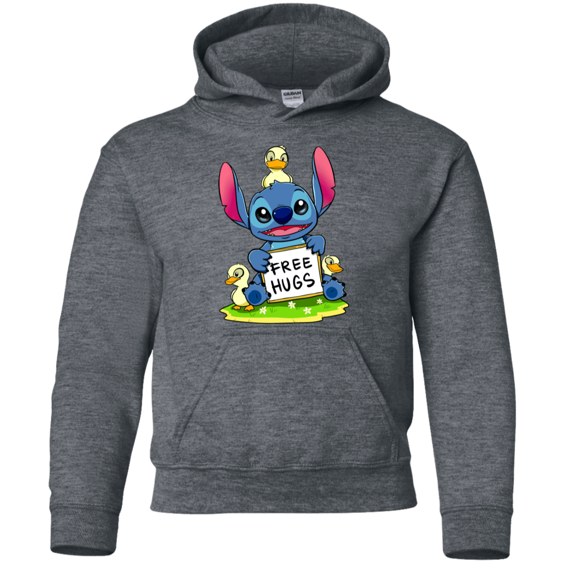 Sweatshirts Dark Heather / YS Stitch Hug Youth Hoodie