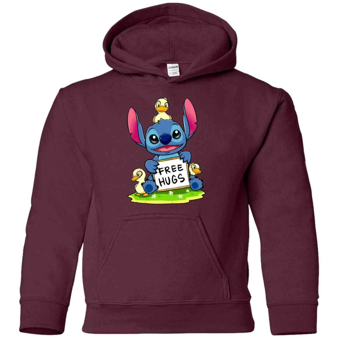 Sweatshirts Maroon / YS Stitch Hug Youth Hoodie