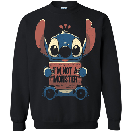 Sweatshirts Black / S Stitch Not a Monster Crewneck Sweatshirt