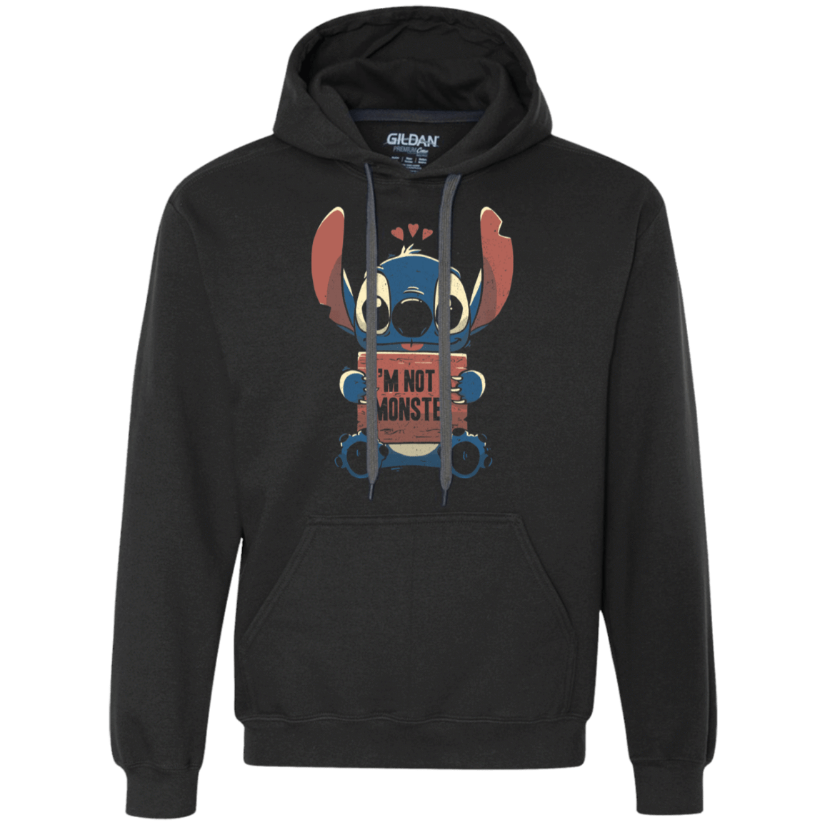 Sweatshirts Black / S Stitch Not a Monster Premium Fleece Hoodie