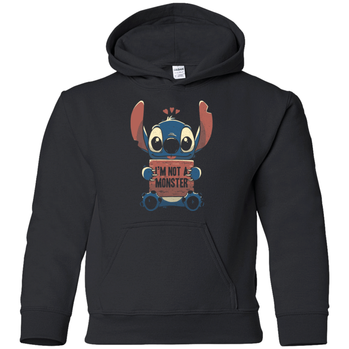 Sweatshirts Black / YS Stitch Not a Monster Youth Hoodie