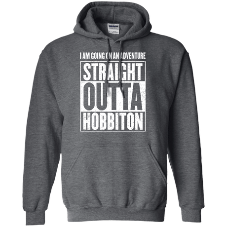 Sweatshirts Dark Heather / S Straight Outta Hobbiton Pullover Hoodie