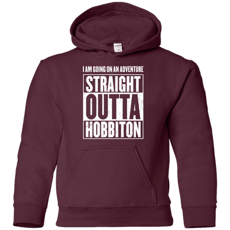 Sweatshirts Maroon / YS Straight Outta Hobbiton Youth Hoodie