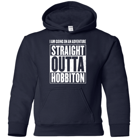 Sweatshirts Navy / YS Straight Outta Hobbiton Youth Hoodie