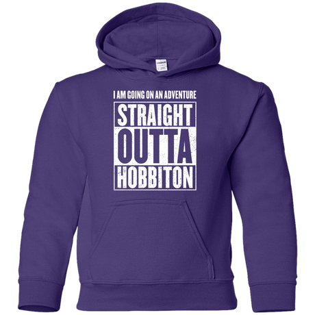 Sweatshirts Purple / YS Straight Outta Hobbiton Youth Hoodie