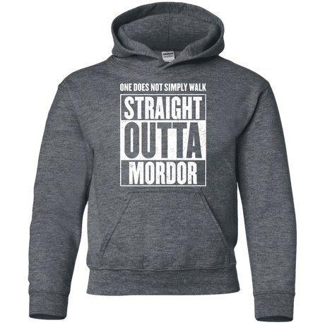 Sweatshirts Dark Heather / YS Straight Outta Mordor Youth Hoodie