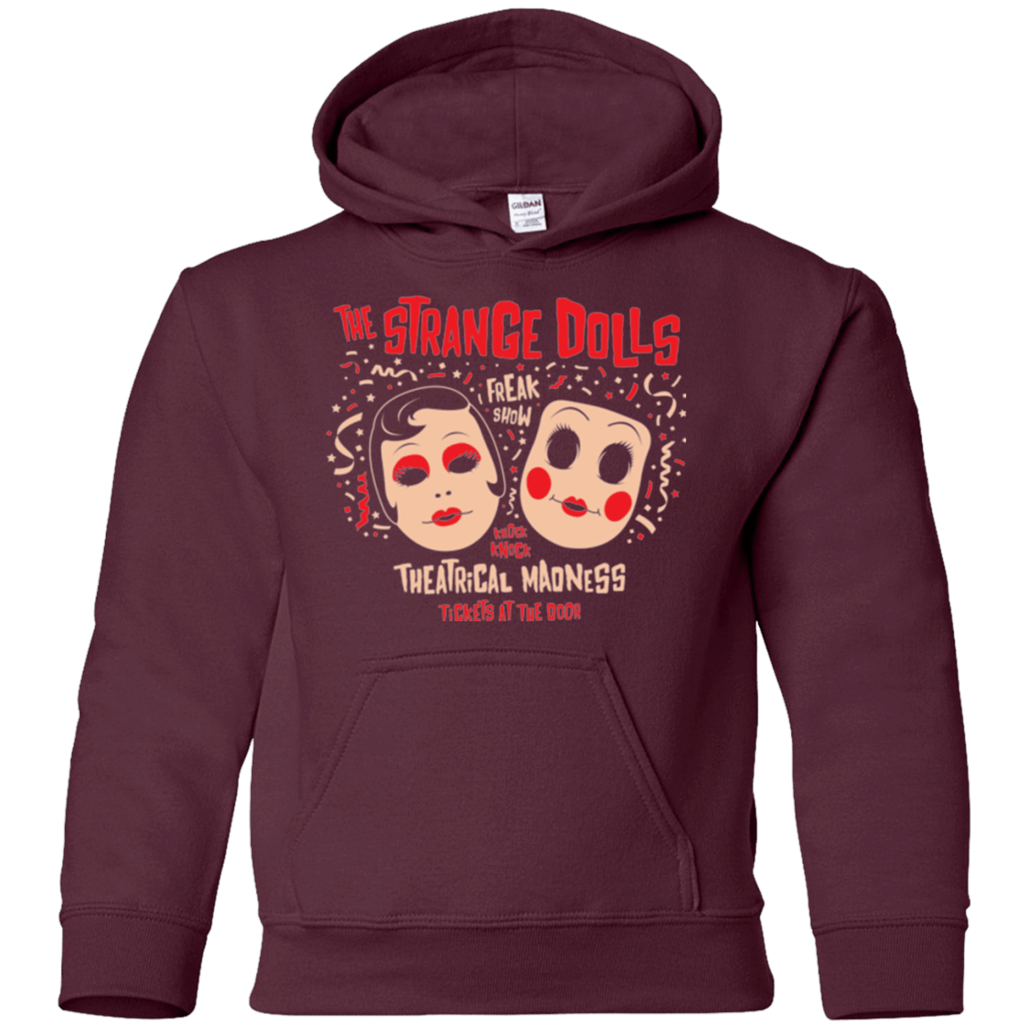 Sweatshirts Maroon / YS STRANGE DOLLS Youth Hoodie