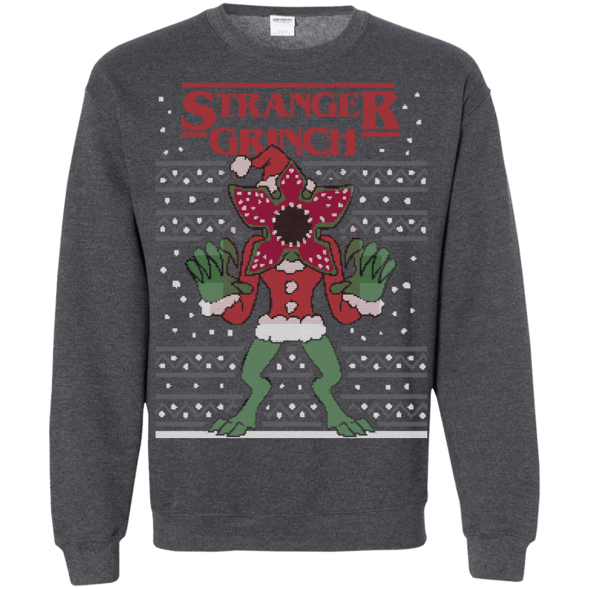 Sweatshirts Dark Heather / Small Stranger Grinch Crewneck Sweatshirt