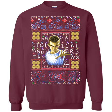 Sweatshirts Maroon / Small Stranger Things ugly sweater Crewneck Sweatshirt