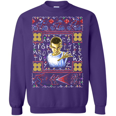 Sweatshirts Purple / Small Stranger Things ugly sweater Crewneck Sweatshirt