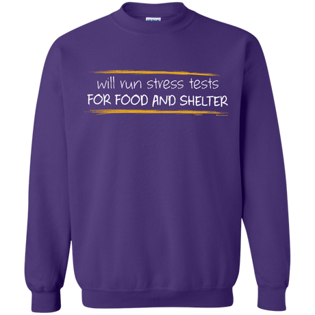 Sweatshirts Purple / Small Stress Testing For Food And Shelter Crewneck Sweatshirt
