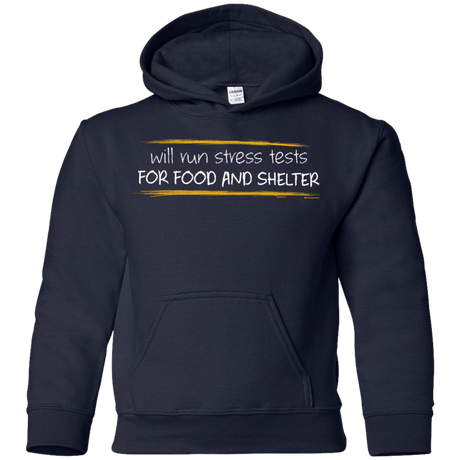 Sweatshirts Navy / YS Stress Testing For Food And Shelter Youth Hoodie