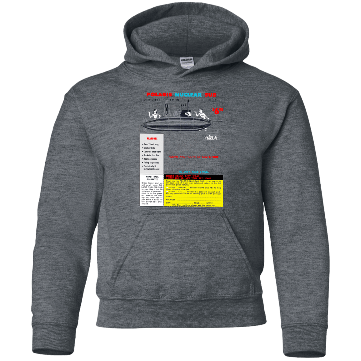 Sweatshirts Dark Heather / YS Sub Youth Hoodie