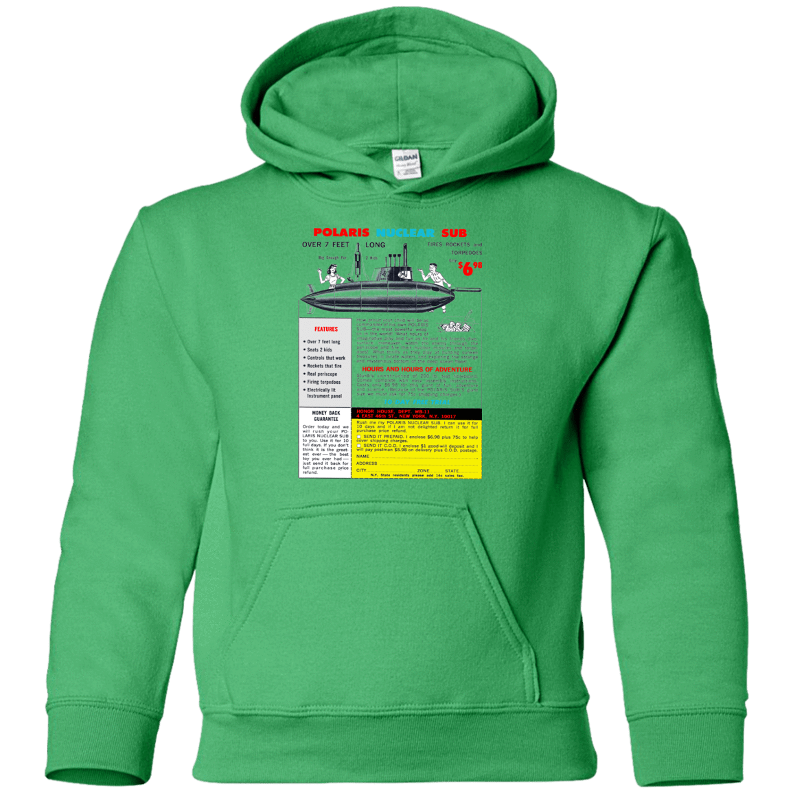 Sweatshirts Irish Green / YS Sub Youth Hoodie
