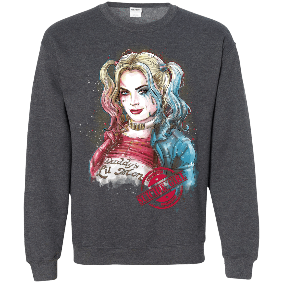 Sweatshirts Dark Heather / S Suicide Girl Crewneck Sweatshirt