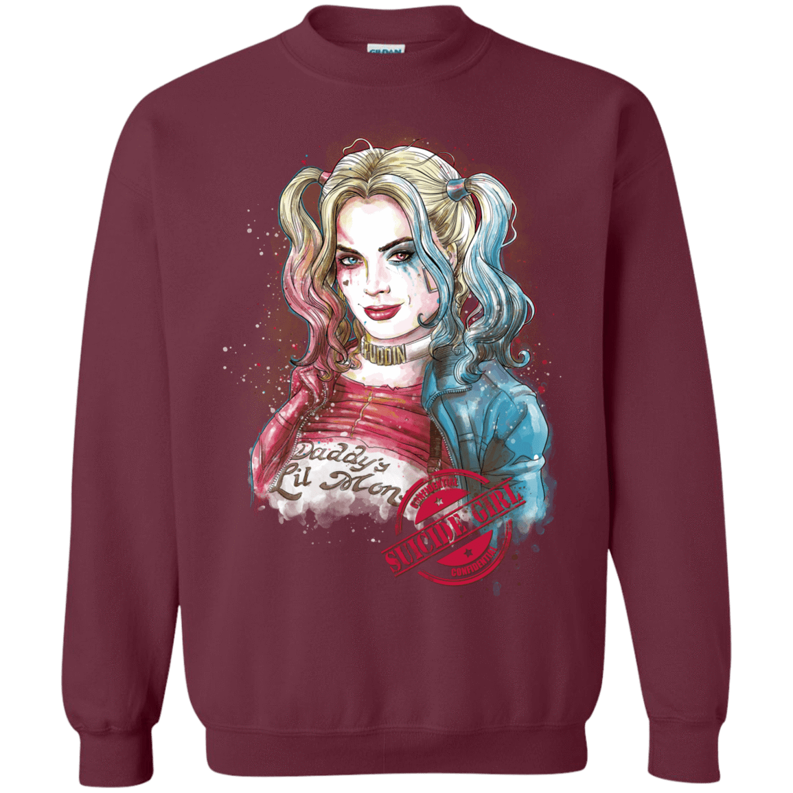 Sweatshirts Maroon / S Suicide Girl Crewneck Sweatshirt