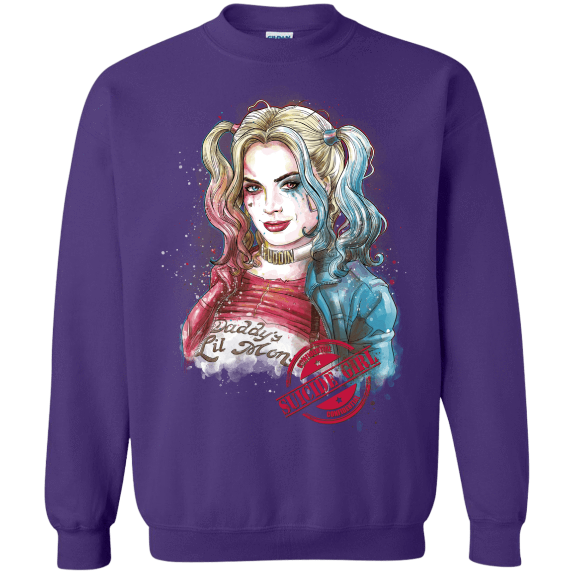 Sweatshirts Purple / S Suicide Girl Crewneck Sweatshirt