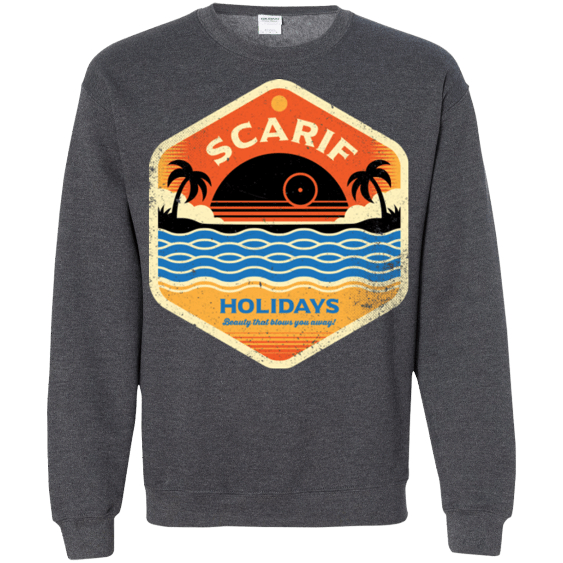 Sweatshirts Dark Heather / Small Sun Sea & Space Stations Crewneck Sweatshirt