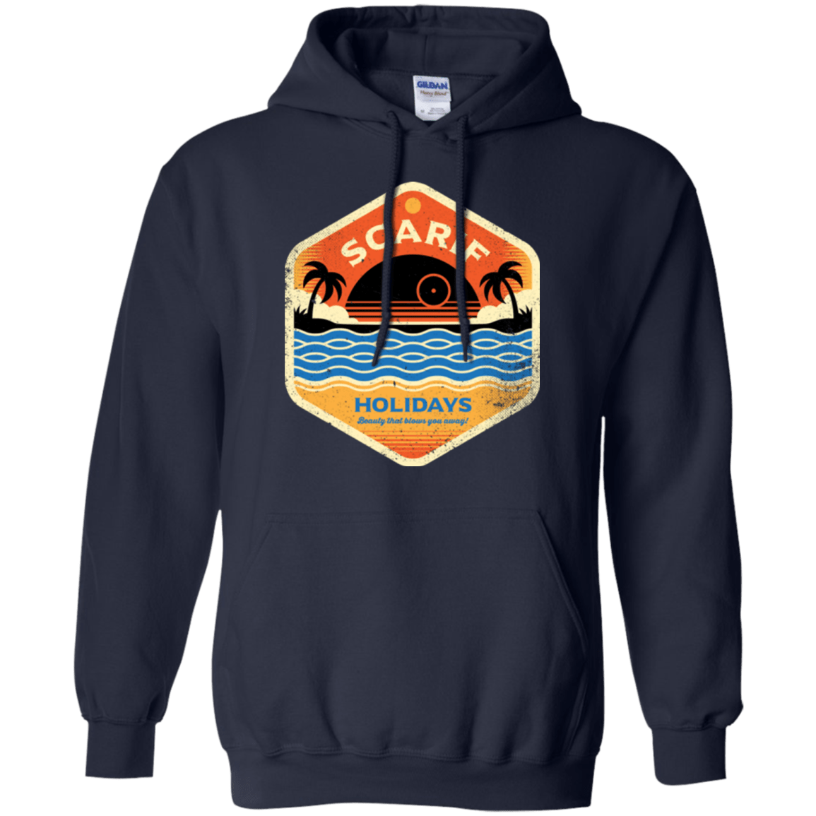 Sweatshirts Navy / Small Sun Sea & Space Stations Pullover Hoodie