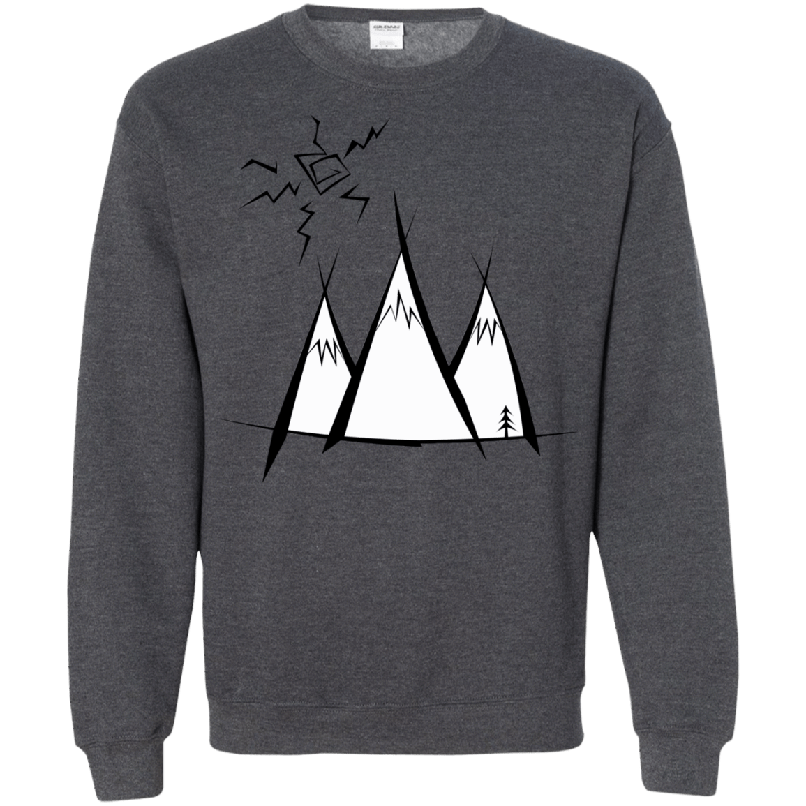 Sweatshirts Dark Heather / S Sunny Mountains Crewneck Sweatshirt