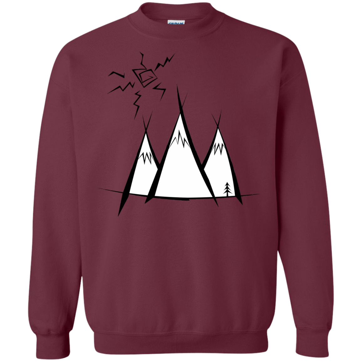 Sweatshirts Maroon / S Sunny Mountains Crewneck Sweatshirt