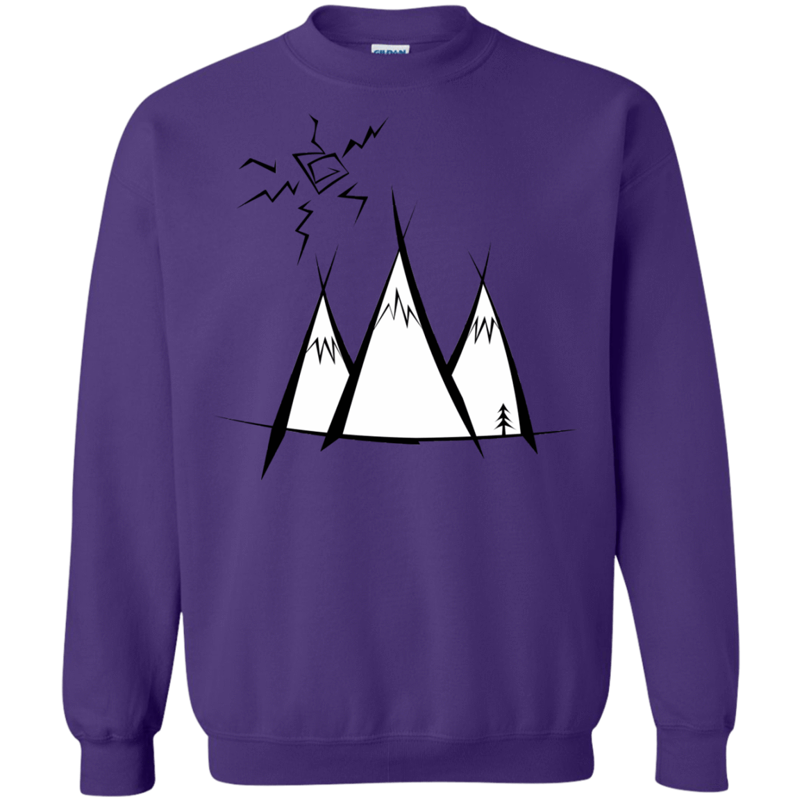 Sweatshirts Purple / S Sunny Mountains Crewneck Sweatshirt