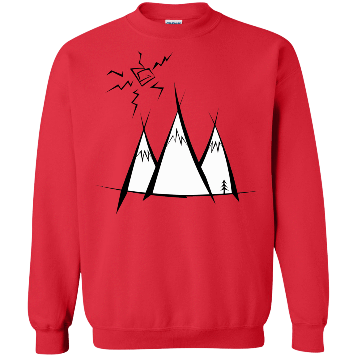 Sweatshirts Red / S Sunny Mountains Crewneck Sweatshirt