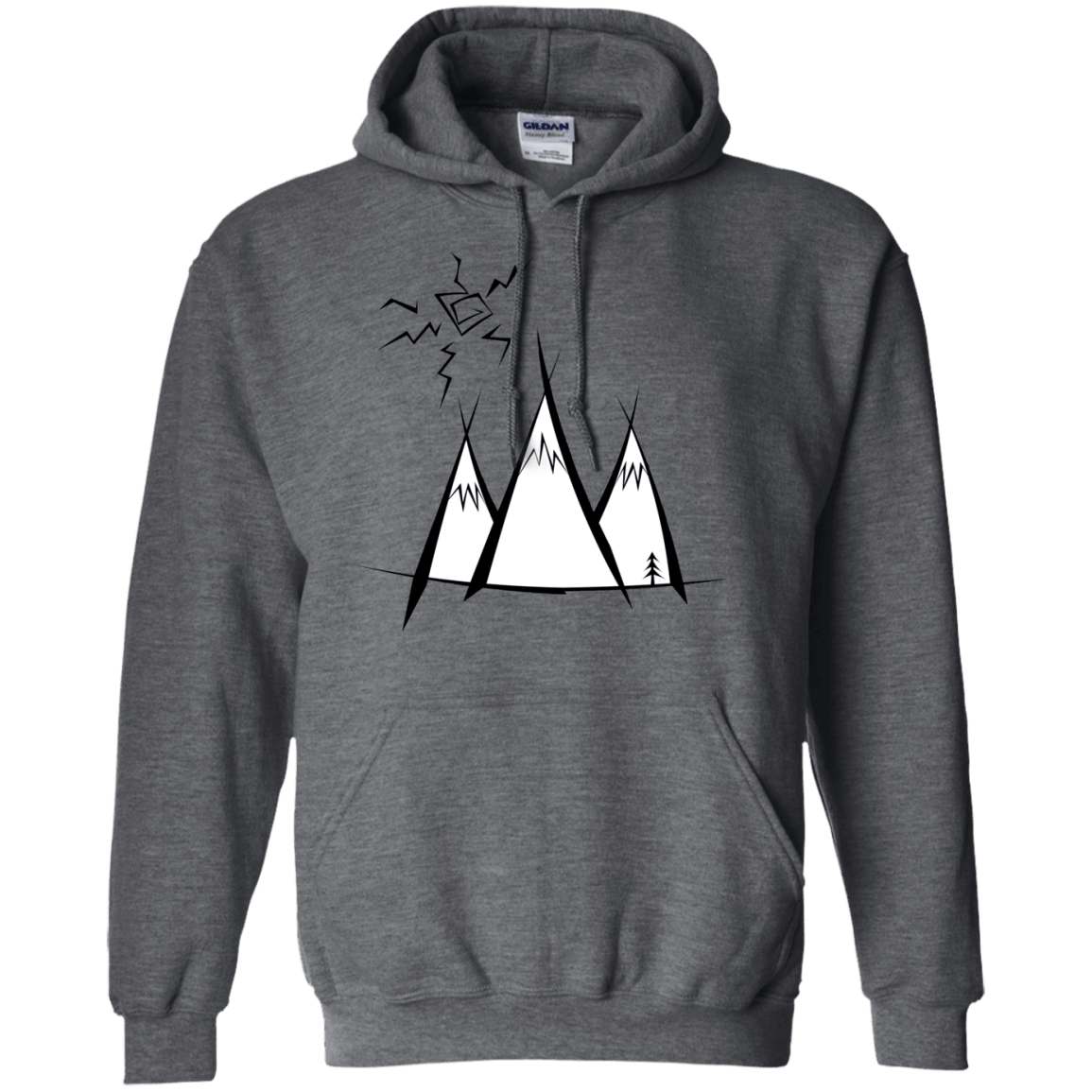 Sweatshirts Dark Heather / S Sunny Mountains Pullover Hoodie